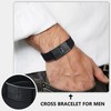 LDOWWGL Mens Bracelet - American Flag Christian Cross Bracelet with