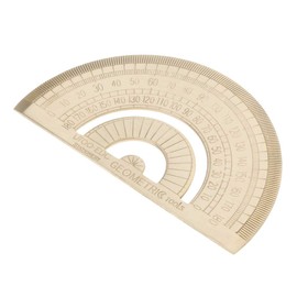 Brass Ruler, Retro Math Geometry Accurate Measurement Tool for School, Office, Workshop and Home, Golden (Protractor)