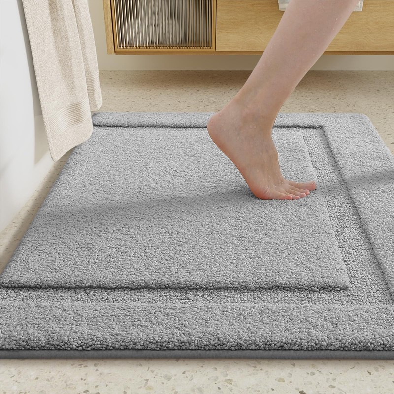 COLOR&GEOMETRY Small Bath Mat, Extra Soft Bathroom Mat Non Slip