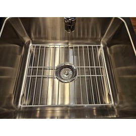 SOFINNI Sink Protectors for Kitchen Sink Bottom with White Coating Sink Grate Insert Grid Sink Bowl Drying Rack Steel Large (12.5" x 18")