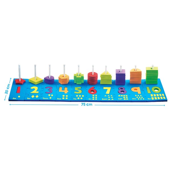 Imagimake Junior Abacus Skill Building Activity Set (2 Years +) to Help Learn Shapes, Numbers, Counting, Speech and Language, 8 mm & 10 mm Foam (Multicolor)