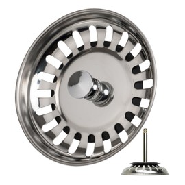 Sink strainer basket, 1 pack, Ø 83 mm strainer basket, in stainless steel, eccentric spigot protrudes 52-97 mm deep into the drain, Ø 8 mm pin, spare part for kitchen sinks