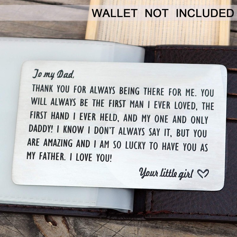 XGAKWD Dad Gifts from Daughter, Engraved Wallet Inserts for Father