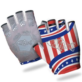Riverruns SwiftShield Fishing Gloves Shortened Wrist UPF50+ Sun Gloves Fingerless Lightweight Breathable Hiking Driving Kayaking Paddling(Classic USA Flag,M)