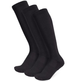 Viasox Black 3 Pack Compression Socks Women & Men, Circulation Support, 12-15mmHg Neuropathy, L