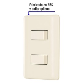 Volteck PA-APDO-EBI, Placa armada 1 interruptor y 1 escalera color marfil