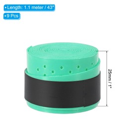PATIKIL 43,3" Tennisschläger Griffband, 9er Pack Overgrip Perforiert Absorbierend rutschfest für Badminton Angelrute, Pfauenblau