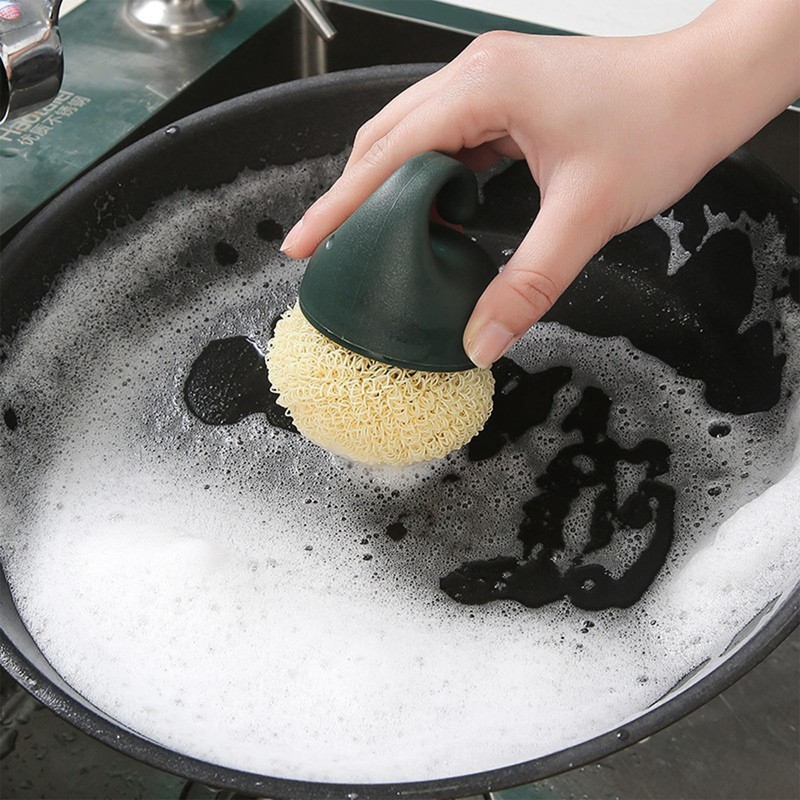 Kitchen Dish Scrubber with Short Handle, Heavy Duty Scrubbing Brushes