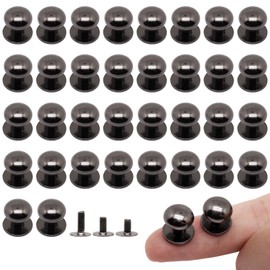BUXIMN Mini Drawer Pulls, Small Knobs for Jewelry Box, Metal Round Mini Knobs Handles Diameter 0.37inch for Jewelry Case, Wood Case, Drawer, Cabinets, Closet, Cupboard (36pcs, Black)