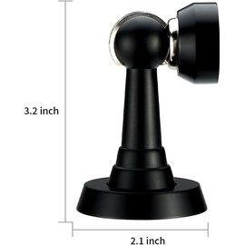 DOOROOM Door Stoppers, Brass Magnetic Door Stoppers for Bottom of Door, No Drilling Door Catch, Matt Black