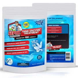 The Septic Surgeon - Septic Tank Enzyme Treatment - Under $3/month - 100% Natural - 10x Concentrated Enzymes That Break Down Household Waste In Septic Tanks & Systems - Safe For Rv's - 9 Month Supply