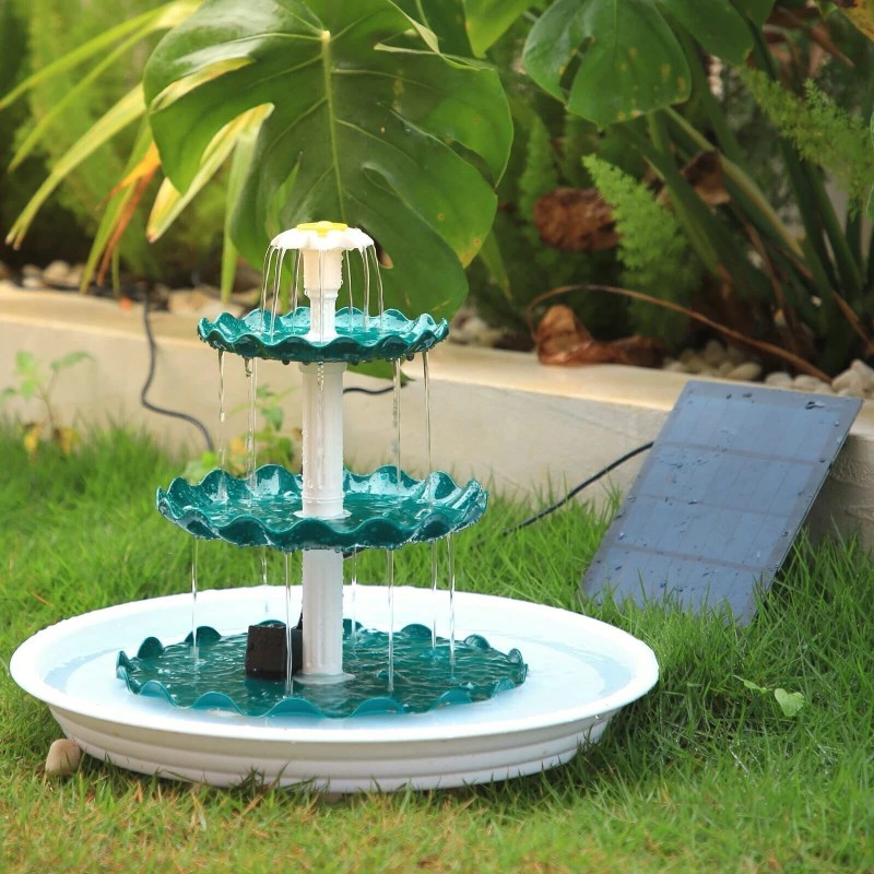 3 Tiered Bird Bath with 3.5W Solar Pump Solar Fountain