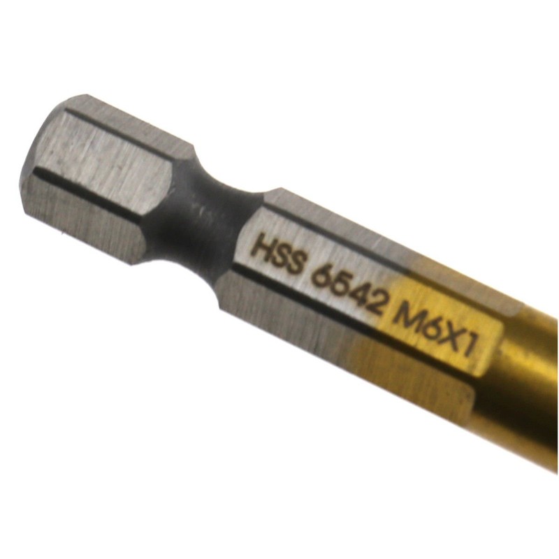NUZAMAS 6 Piece Screw Thread Tap Drill Set Hex Shank