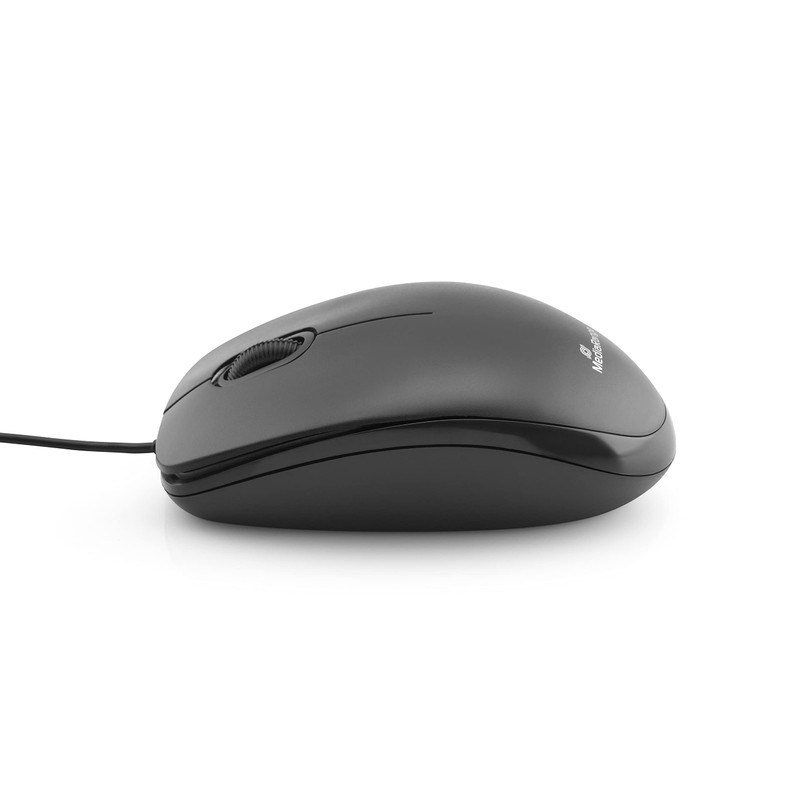 MediaRange kabelgebundene 3-Tasten Maus mit optischem Sensor, geräuscharm, schwarz