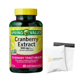 Spring Valley Cranberry Extract 500 mg - 60 Vegetarian Capsules - Set by Basket Goods