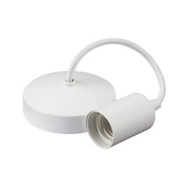 Knightsbridge 6 Inch E27 Contemporary Pendant Set in Matt White