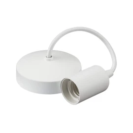 Knightsbridge 6 Inch E27 Contemporary Pendant Set in Matt White