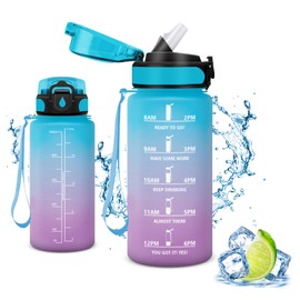 Vikaster Water Bottle, Water Bottle with Straw 0.5 L, Leak-Proof, BPA-Free, Sports Bottle for Camping, Yoga, Gym, School, Outdoors