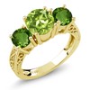 Gem Stone King 2.35 Ct Green Peridot Chrome Diopside 18K