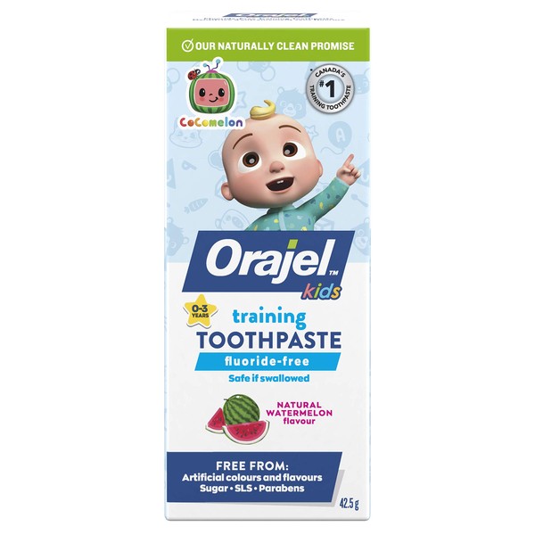Orajel Kids Cocomelon Training Toothpaste, Natural Fruity Fun Flavour, 42.5-g
