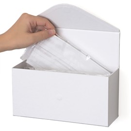 Astro 703-15 Mask Case with Magnet, White, W 8.9 x D 3.2 x H 4.5 inches (22.5 x 8.2 x 11.5 cm), Can Hold Approximately 30 Masks, Comes with a Magnet on the Back, Attaches to the Fridge, Place it in
