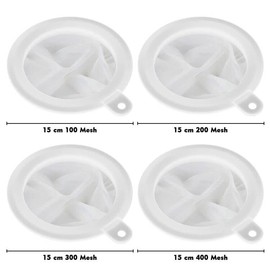 Ultra Fine Funnel Filter Sieve Filter Kitchen Strainer: 100 200 300 400 Mesh Filter Set, Nylon Sieve Filter Fine Mesh Sieve (15 cm)