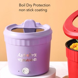 Reiskocher Klein, 1,2 L Mini Reiskocher, Tragbarer Reiskocher, Ramen Kocher, Multifunktionaler Elektrischer Hot Pot Schnellnudelkocher für Ramen Ei Nudelknödel (EU)