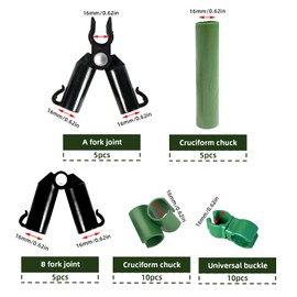 kingsea 35 Pcs Adjustable Plant Trellis Connector Clips, A/B-Type Connecting Joint Cross Buckle Connector for 16mm Gardening Stakes Metal Steel Plant Supports Climbing