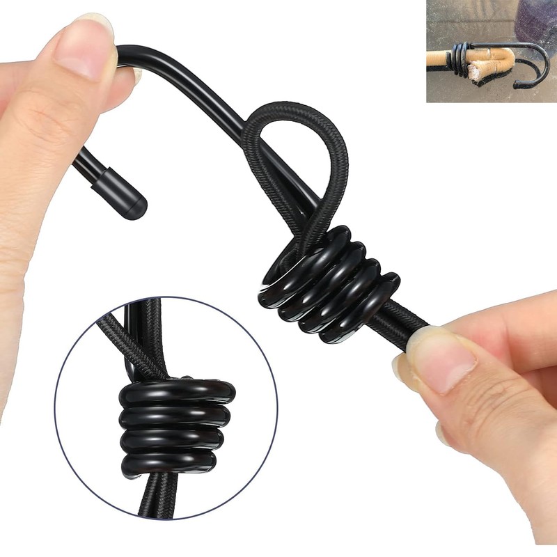 YehVeh 12 Pack Bungee Cords Hooks Replacement 1/4 Inch and
