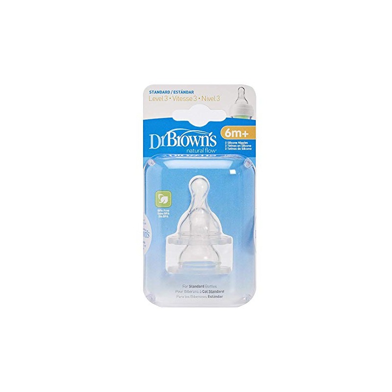Dr. Brown's 8 Pack Natural Flow Level 3 Standard Nipple