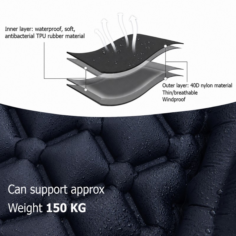 Inflatable Camping Sleeping Pad for Outdoor Rest – Built-In Foot
