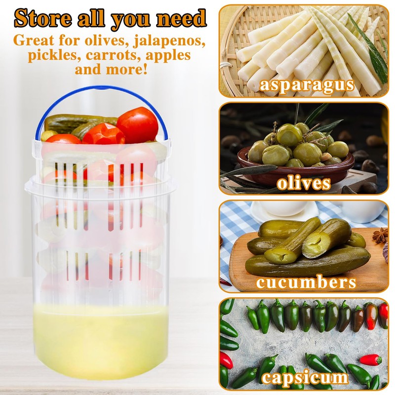 Eerrhhaq 4 Pcs Pickle Container with Strainer,24 oz Pickle Jar