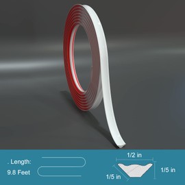 Flexible Trim Caulk Strip Wall Moulding Trim, 1/2 in x10 Ft Peel and Stick Trim for Wall Corner Deco, Ceiling, Backsplash Tile Edge, Countertops, Baseboard, Floor(White)