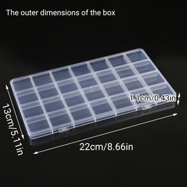 AIMALL 5PCS Transparent 28-Compartment Plastic Storage Box, Sealed Anti-Oxidation Design for Jewelry, Beads, Craft Supplies and DIY Organisation