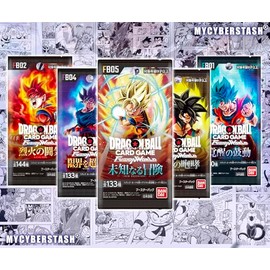 Paquete de Refuerzo de DBZ (FB-01–FB-05, 5 Paquetes) + Pin esmaltado y Pegatinas | Paquete de persecución SB-02: Probabilidades de 1 Entre 5 (japonés)