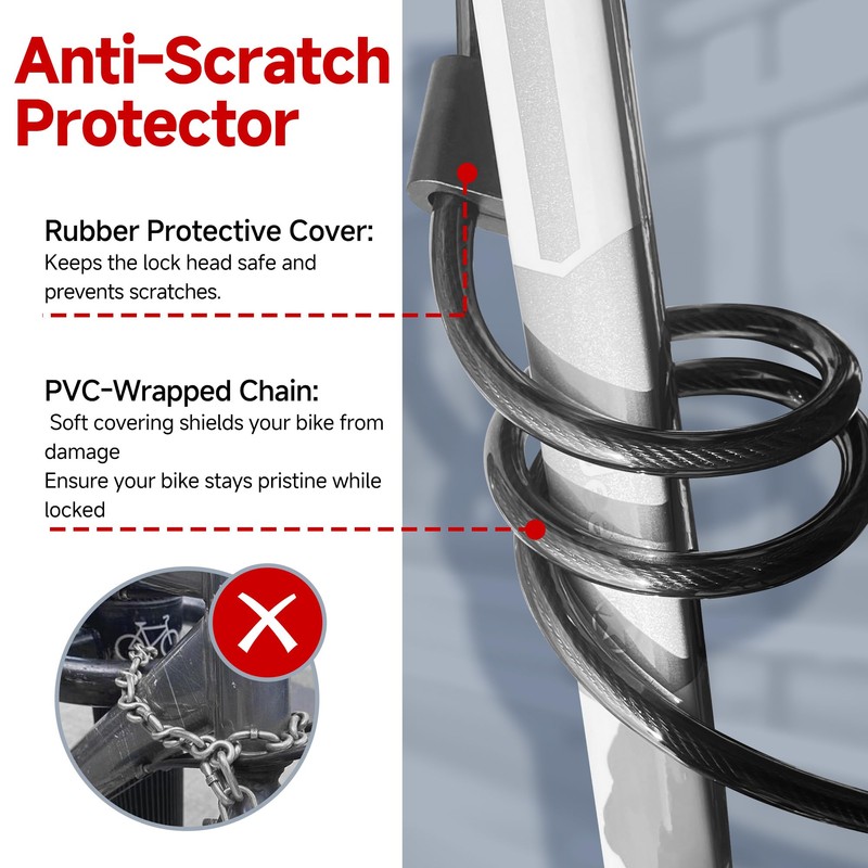 TOKCKYBL Heavy Duty Scooter Lock - 140cm x 13.5mm Anti-Theft