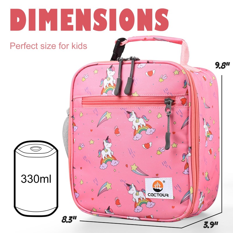 CaCTOUR Lunch Box Kids,Premium Insulated Lunch Bag for Girls Boys,Soft