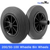 Wheelie Bin Wheel Replacement Wheels 200mm Nose Wheel for Domestic