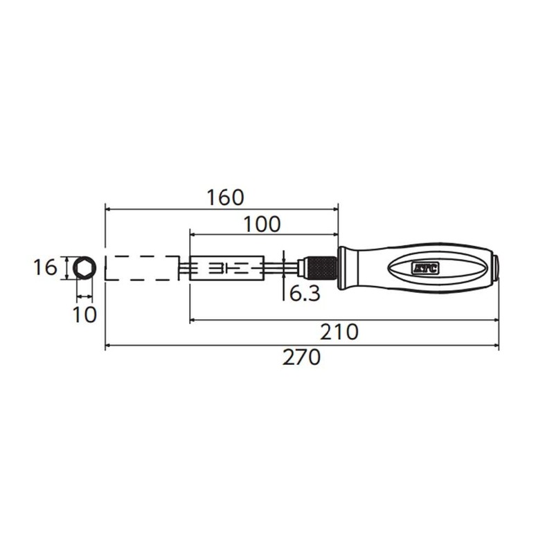 Kyoto Machine Tools (KTC) Telescopic Screwdriver AD601-10