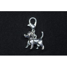 Miniblings Dog Charm Charms, Dog Hunting Dog, Silver, Handmade Fashion Jewellery, Chain Pendant, Silver-Plated Charm Bracelet, Pendant for Bracelet, Metal, No Gemstone