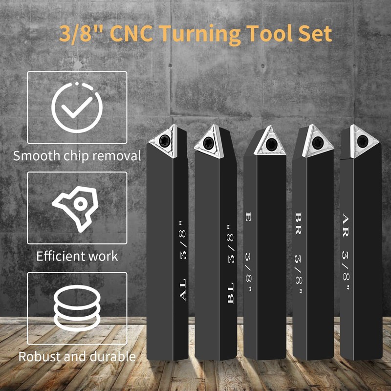 SENDUO 3/8" Indexable Carbide Turning Inserts Holder Set for Machining