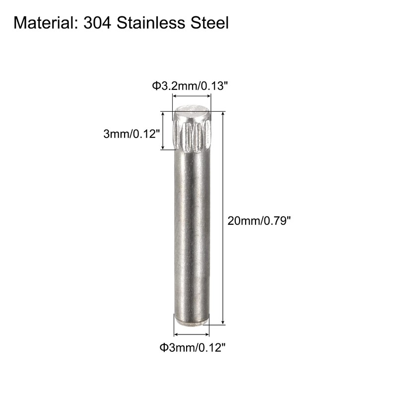 sourcing map Pack of 20 Knurled Head Flat Bevelled End