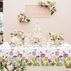 Tulip Party Tablecloths Rectangle Flower Tablecloths Watercolor Tulip Table Cloth