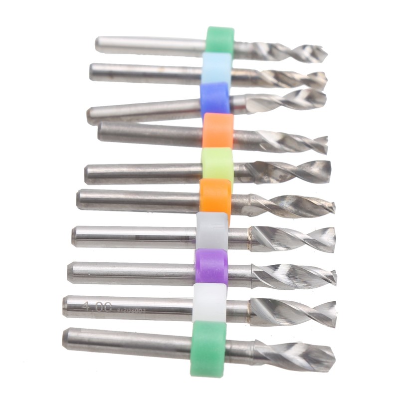 10PCS 3.1-4mm Hard Alloy Bit Micro Drill Bits Set Straight