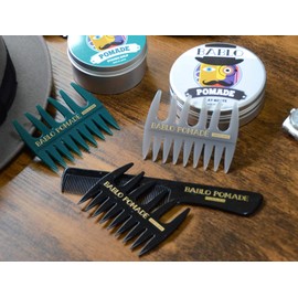 BABLO POMADE Mesh Comb (Gray and Green), Grooming Comb for Men, Coarse Teeth, Barber, Set of 2 Colors