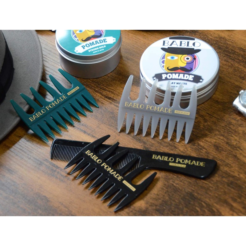BABLO POMADE Mesh Comb (Gray and Green), Grooming Comb for