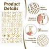 Gold Letter Stickers, 6 Sheets 1 Inch 3D Self Adhesive