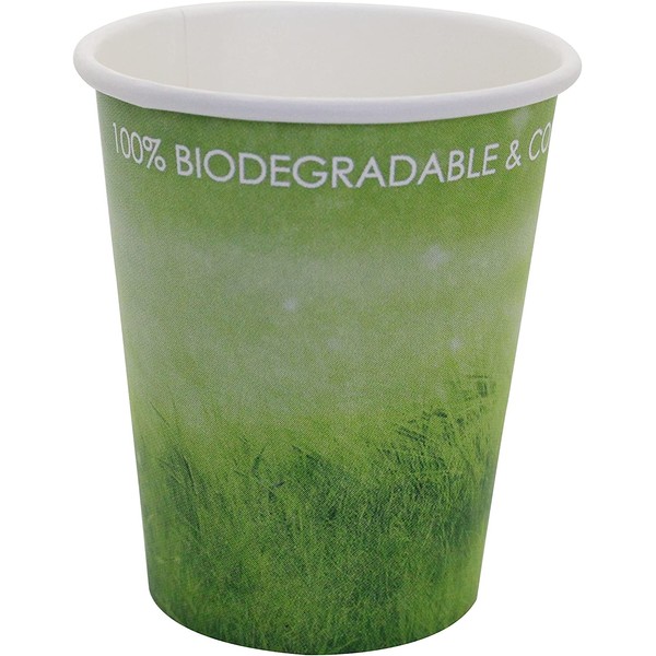 Special Green Grass Design, Hot Paper Cup,Eco-friendly,100% Blodegradable&Compostable (Green Grass, 8 0Z 50 count)