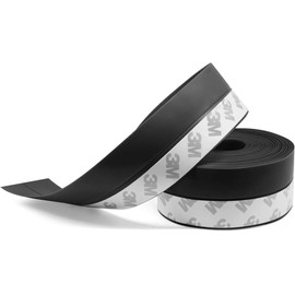 TAROSE Weather Stripping, Silicone Door Seal Strip Door, 16 Feet Long Black (Width 25mm