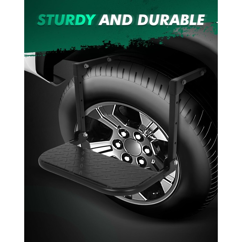 SCITOO Adjustable Folding Tire Step with Raised Texture Non-Slip Design